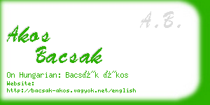 akos bacsak business card